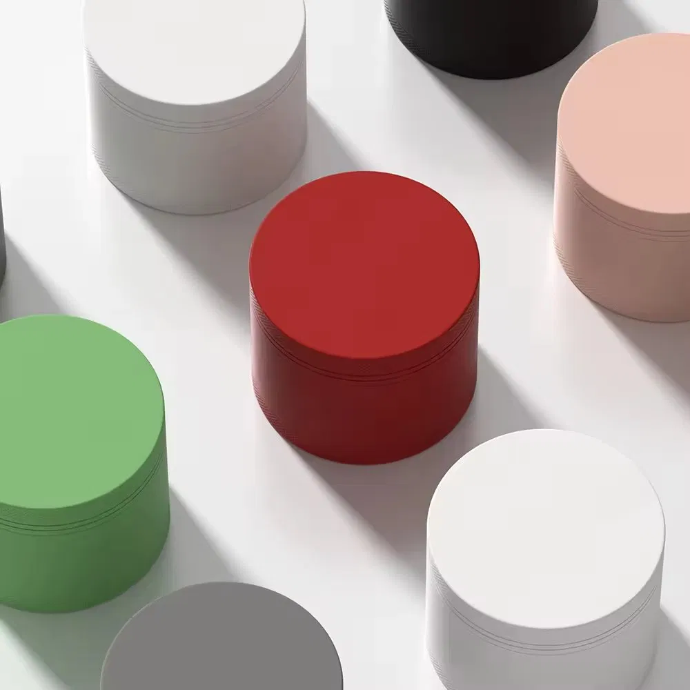 Premium Rubber Herb Grinder 63mm 4layers Smoking Accessories Easy to Use Wholesale Custom Metal Manual Matte Herb Grinder