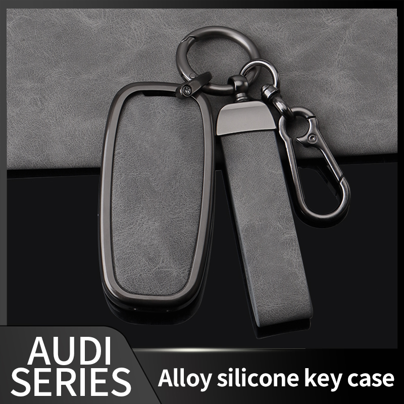 Gunmetal Zinc Alloy Leather Car Key Case