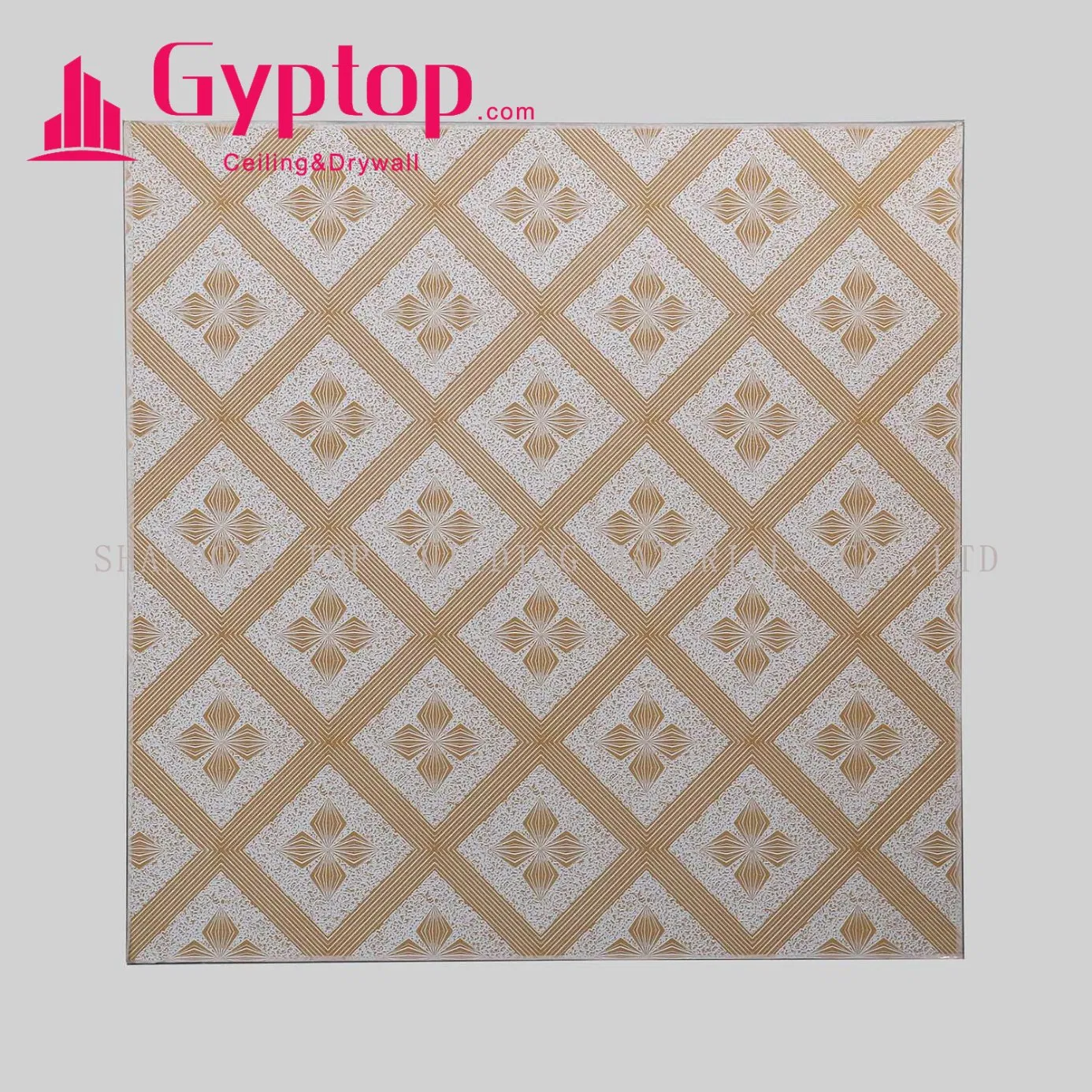 PVC Laminated Gypsum Ceiling Tiles Vinyl Faced and Aluminum Foil Backing/From Shandong