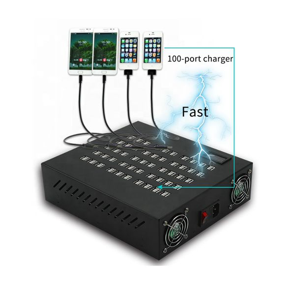 100 Ports USB Charger 5V Multiple Charging Station for Meeting Room Coffee Shop Hotel Multiple Circuit Protection Fast Charging