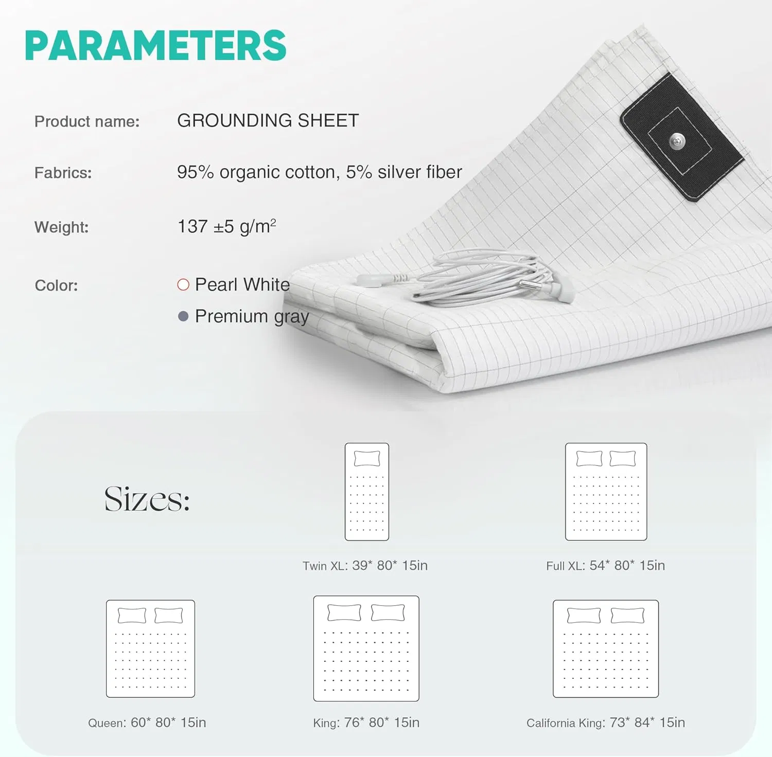 Grounding Sheets, Grounded Sheet Earth Connected Bedding Fitted Earth Sheets with Grounding Cord