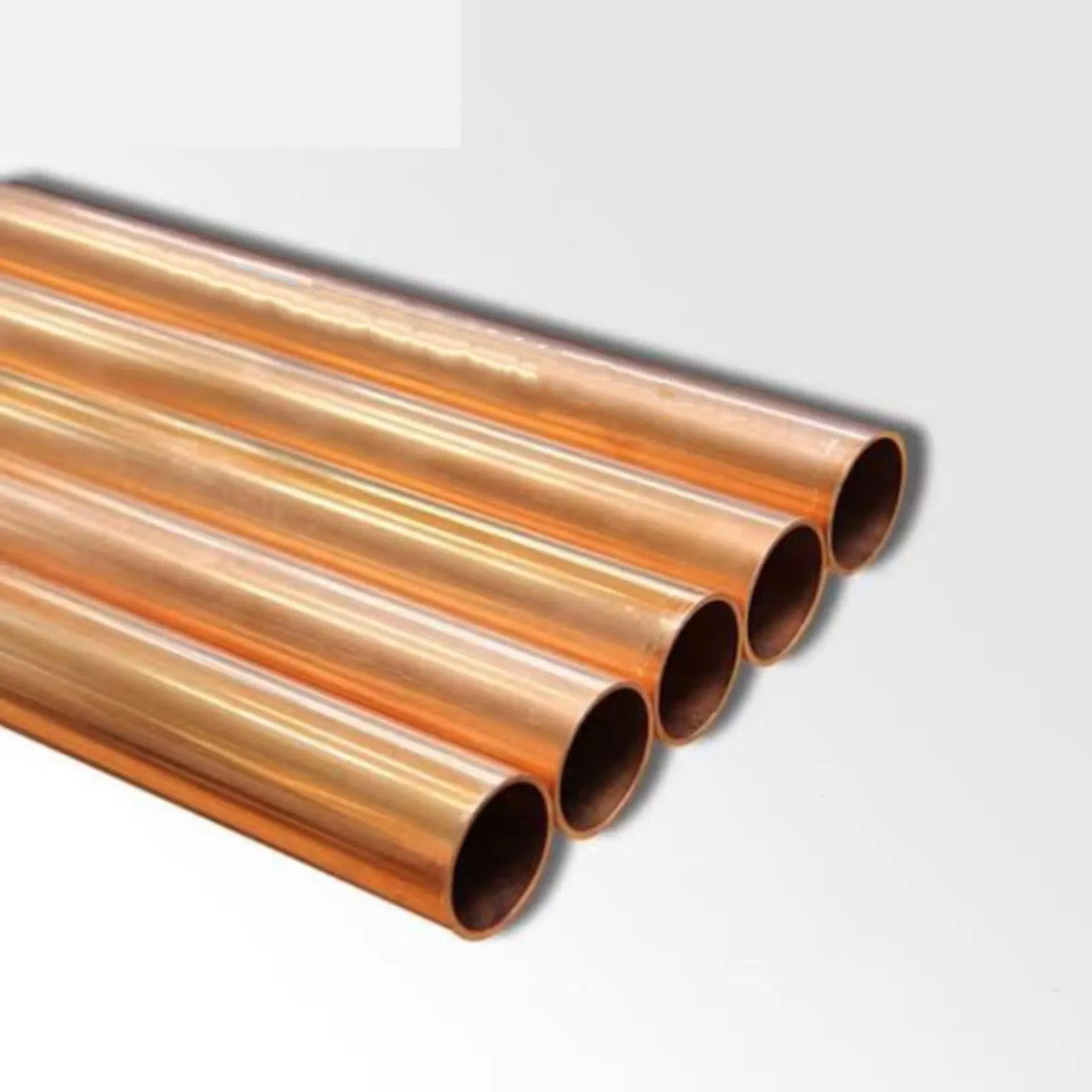 C10100/C10200/C10300 Manufacturers Red Pure Copper Pipe Professional 1/4'' 3/8'' 1/2'' 5/16'' AC Copper Tubes-Pure Copper Pipe for Air Conditioners