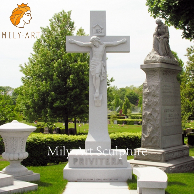 Customized Garden Natural Granite Cross Tombstones