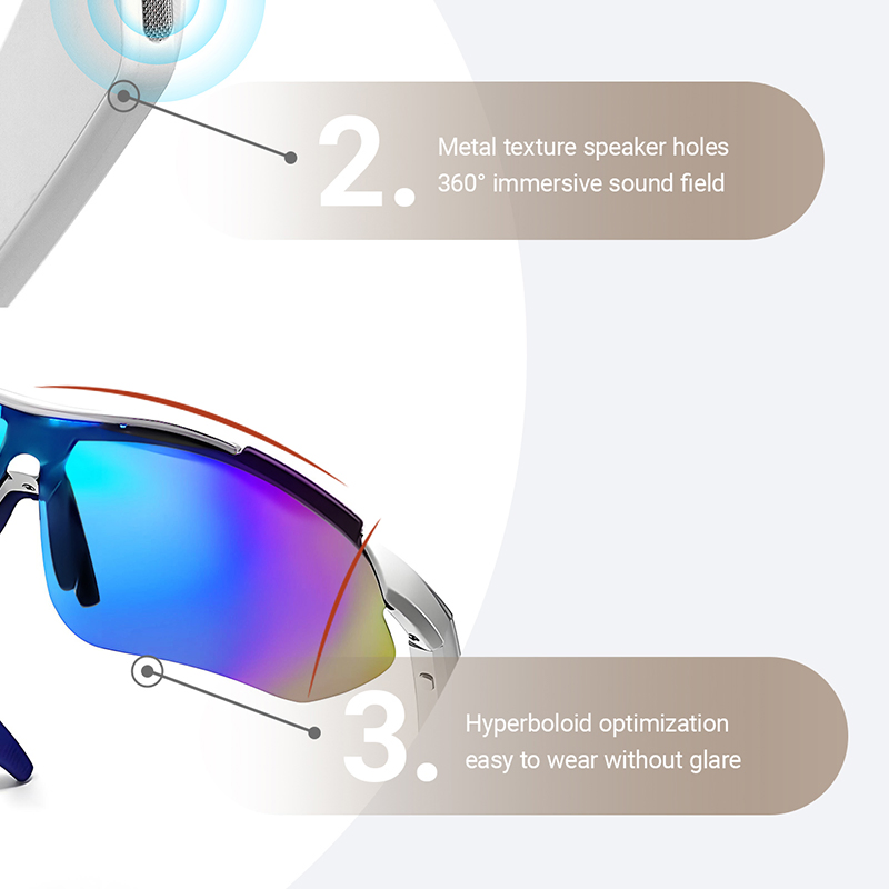 New Sports Wireless Speaker Headset Music Bt 5.4 Bluetooth Sports Sunglasses Smart Glasses