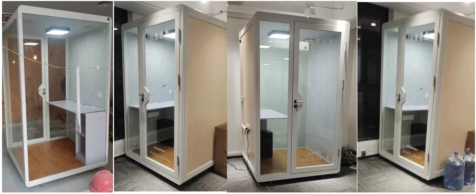Modern Eco-Friendly Steel Frame Office Pod Quiet Acoustic Soundproof Private Home Office Indoor Recording Studio for Outdoor Use