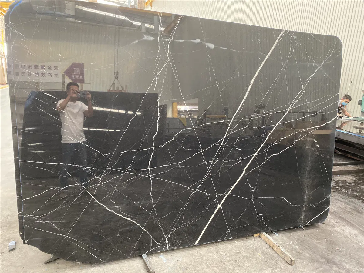 Nero Marquina Black and White Marble Slab for Wall/Flooring