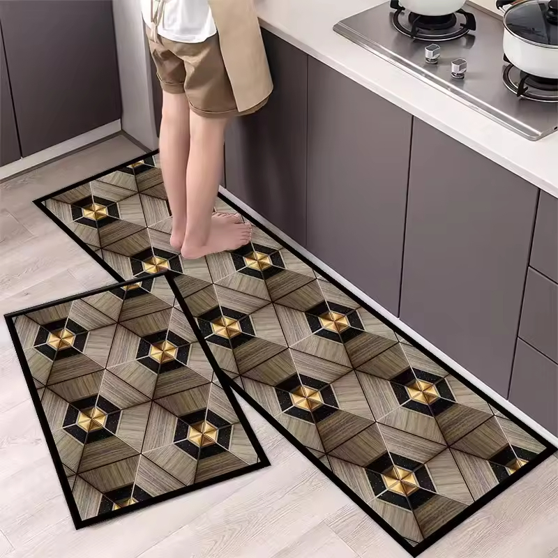 Factory Direct Supply Kitchen Rugs Customized Water Absorbent Non-Slip Crystal Carpets Kitchen Floor Mat