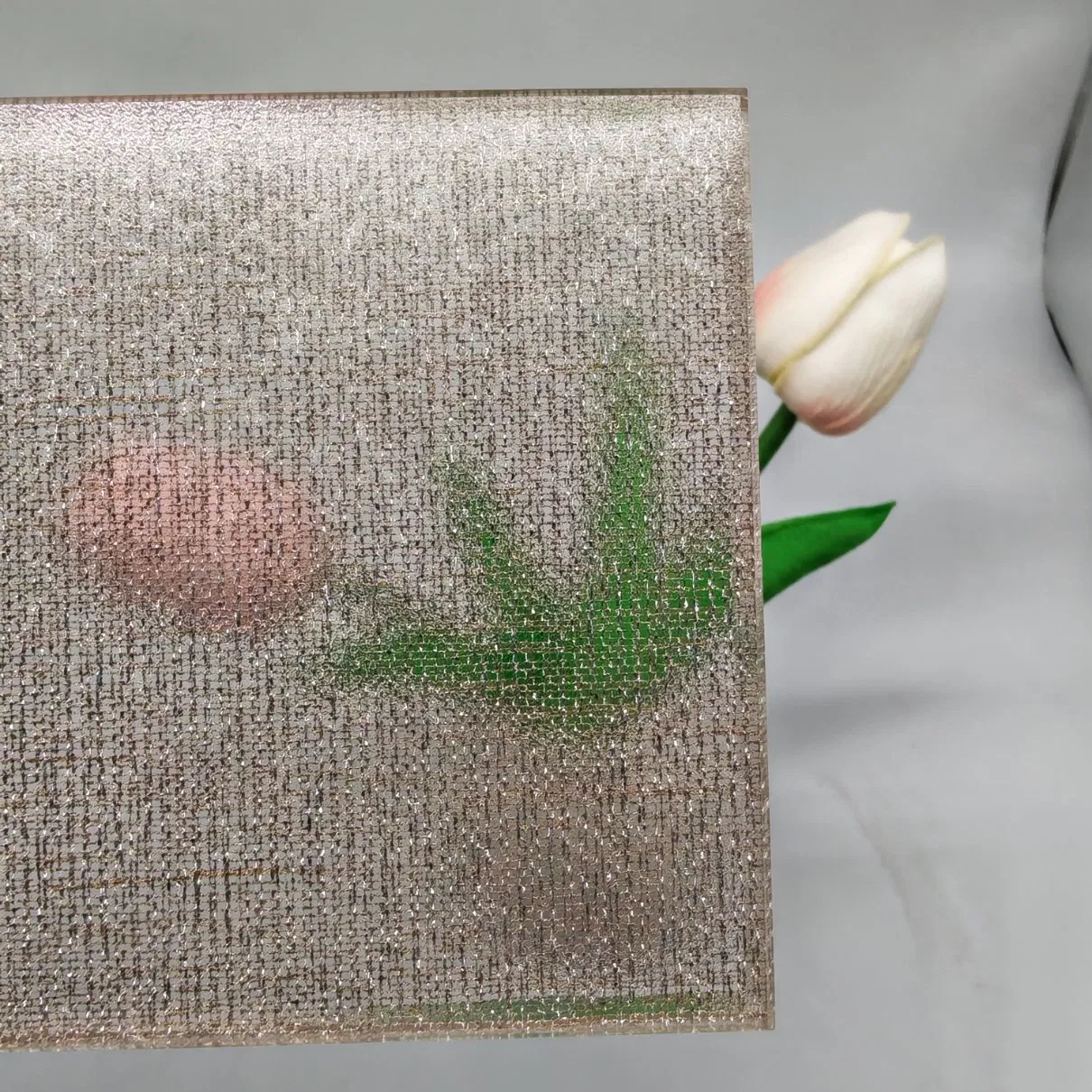 Premium Acid Washning of Surface Mesh Laminated Glass for Wall Decorations