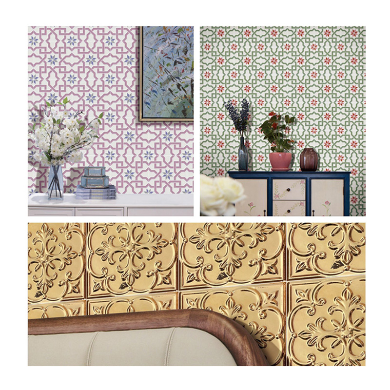 Waterproof Interior Feature Golden Wall Decoration Tile Border Flower Print Tiles