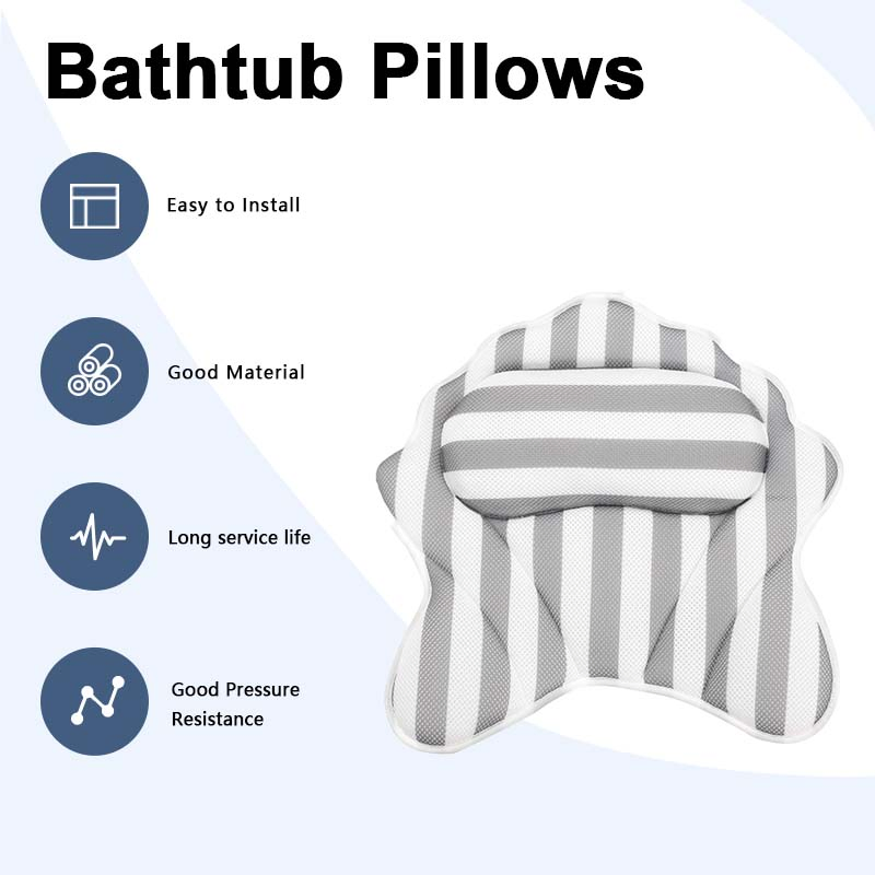 Waterproof Polyurethane Foam Star Shape SPA Bath Pillow with Suction Cup