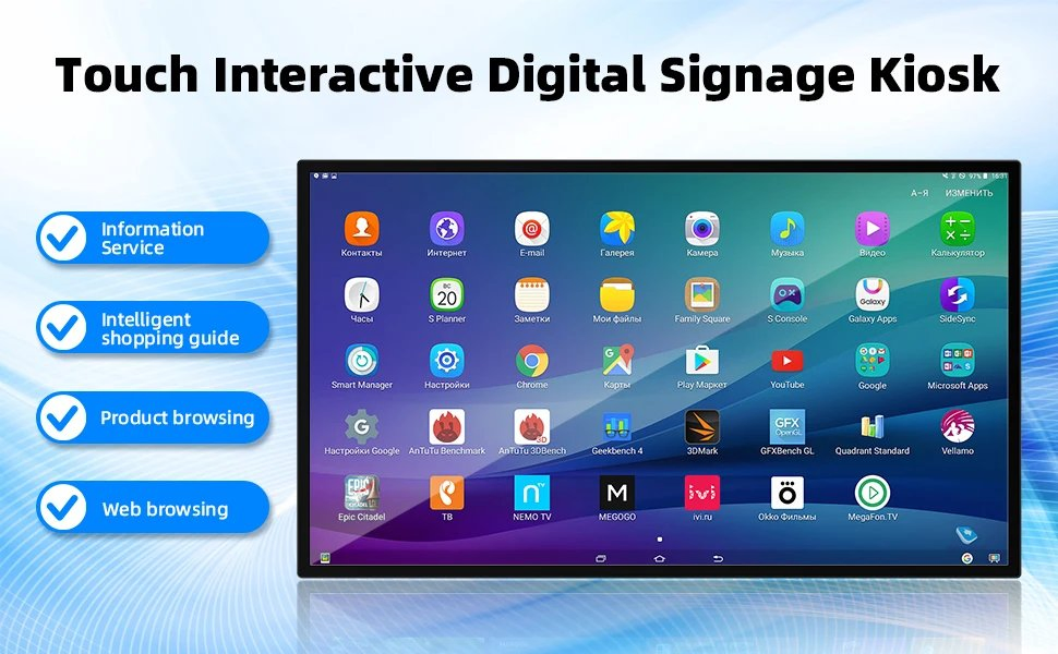 Versatile 65-Inch Advertising Display Screen for Retail and Business Use