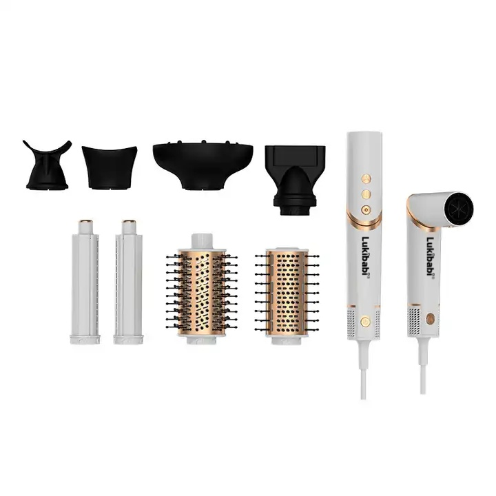 8 in 1 Hair Dryer Brush Curler Hair Straightener Comb Negative Ion Foldable High Speed BLDC Hair Blow Brush Dryer