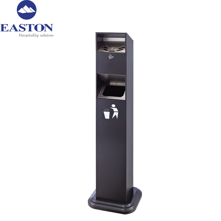 Black Stand Slimline Ashtray Cigarette Bin Holder for Hotel Lobby