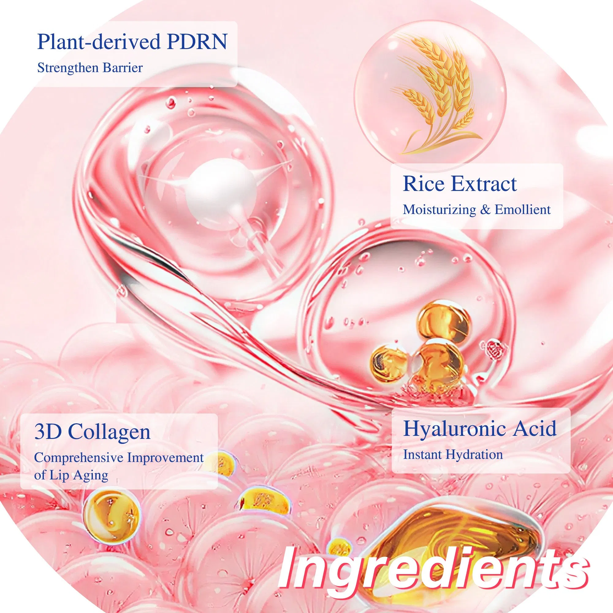 Custom Jelly Lip Mask Anti-Aging Hydrating Night Collagen Pdrn Treatment Balm