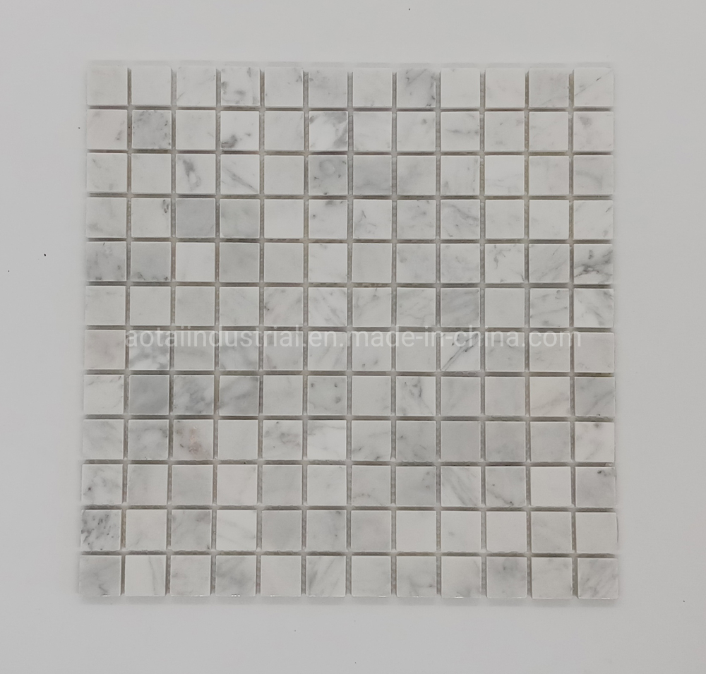 Square Carara Marble Mosaic for Kitchen Wall and Floor Tile