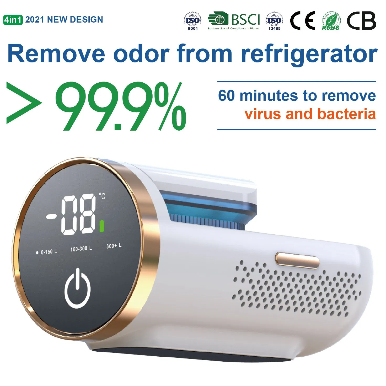 Mini 4400 mAh Ozone Generator Refrigerator Deodorizer Food Storage Air Purifier