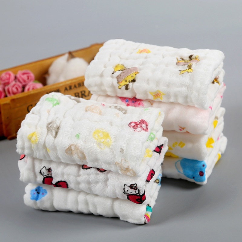 Personalized Printing Cotton Facecloth Baby Handkerchief Soft Absorbent Gauze Towel