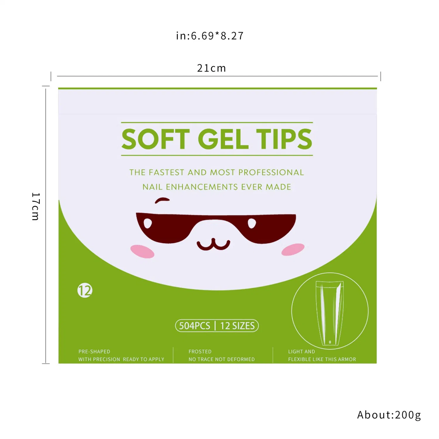 Boxed Seamless Nail Tips Fake Nail Drops Almond Ballet Nails Tips Fully Covered with Transparent Nail Tips