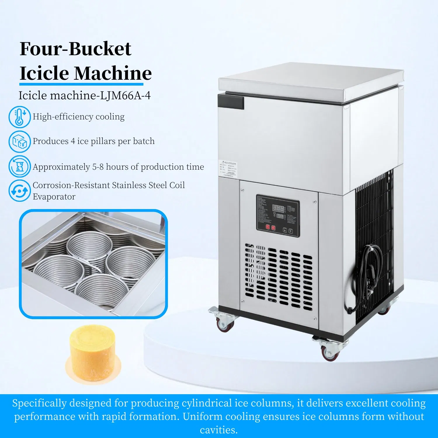 AC220V 50Hz 660W High-Performance Compact Icicle Machine Ice Maker (LJM66A-4)