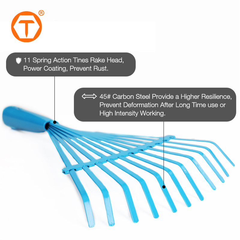 11 Teeth Mini Metal Garden Rake Leaf Rake Child Garden Rake Tools