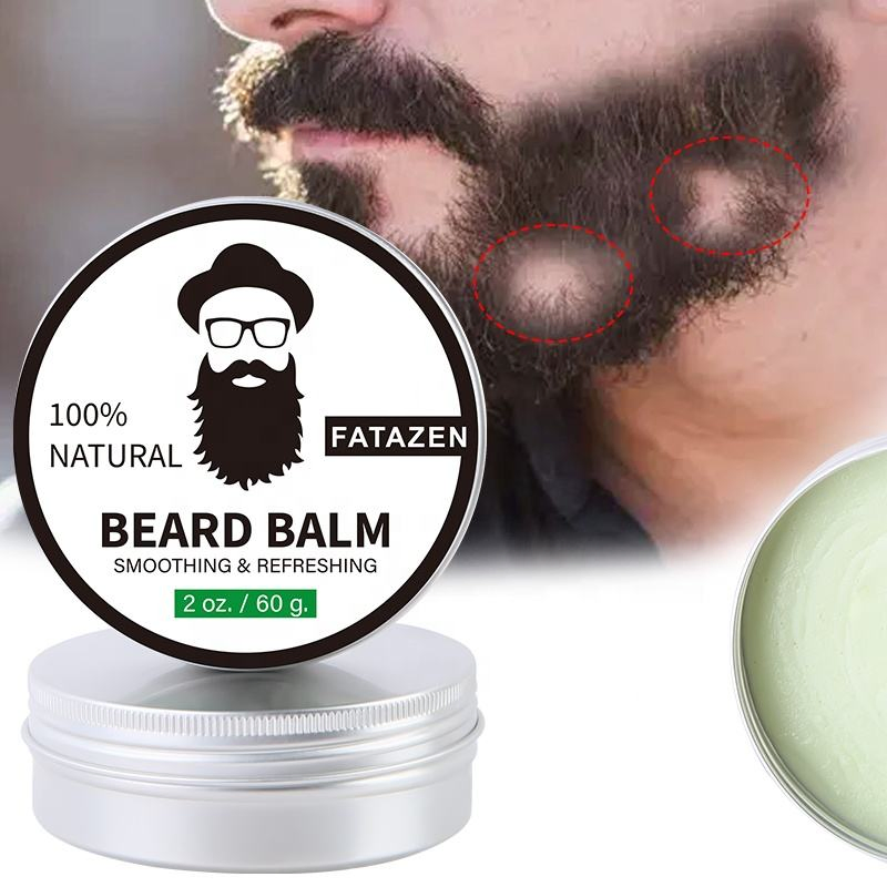 Hot Selling Natural Vegan Strengthen Soften Beard Wax Mustaches Care Men Beard Balm OEM Organic Beard Shea Butter Growth Balm