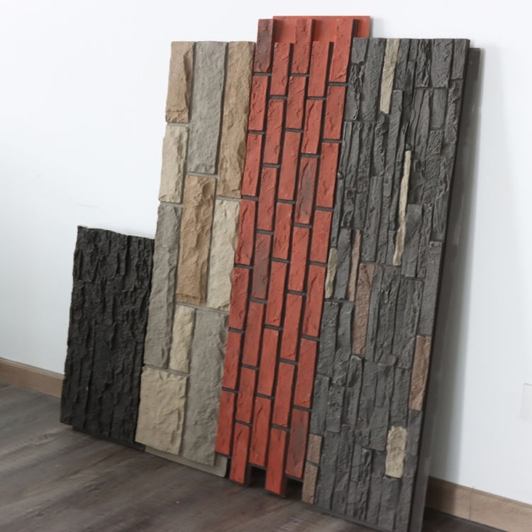 Mushroom Stone Wall Panel Size 1200*600mm Color PU Stone Wall Panels