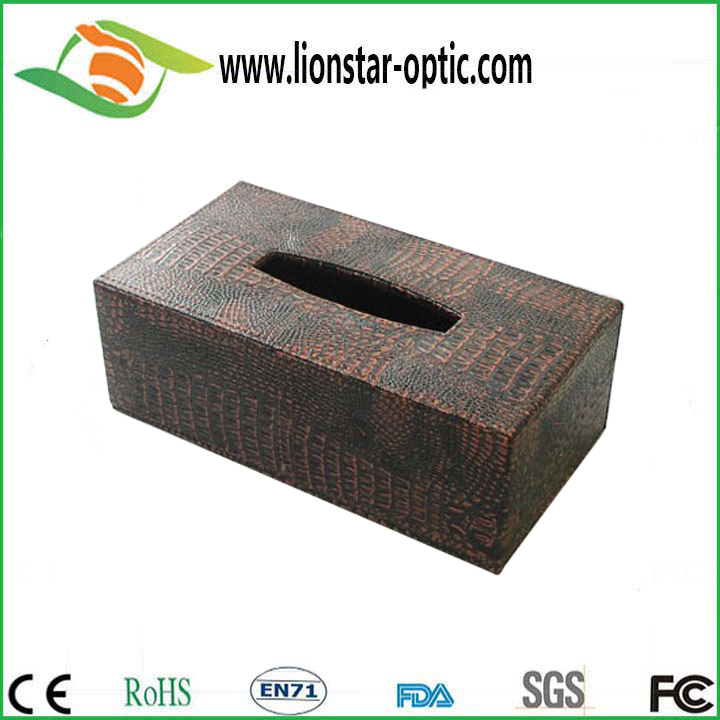 Custom Printed PU Leather Refillable Facial Holder Hotel Room Tissue Box