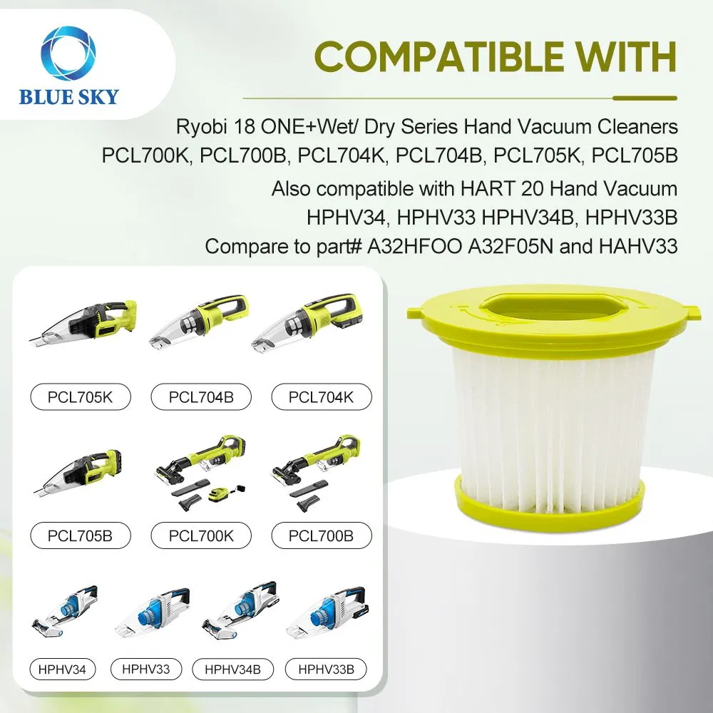 HEPA Filters Compatible with Ryobi 18V One+ Hand Vacuum Cleaners Pcl704 Pcl705 Pcl700 Series Hart 20-Volt Hand Vacuum Hphv34