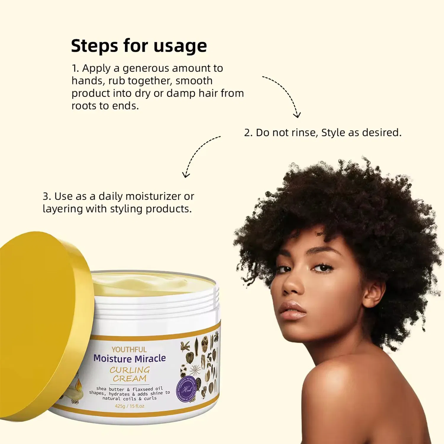 Best Curly Frizz Taming Hair Products Enhancing Curl Activator Cream for Permed
