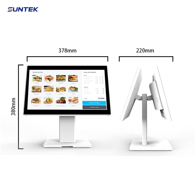 Suntek Restaurant Supermarket Dual Screen Touch Screen Electronic Cash Register POS with Barcode Scanner