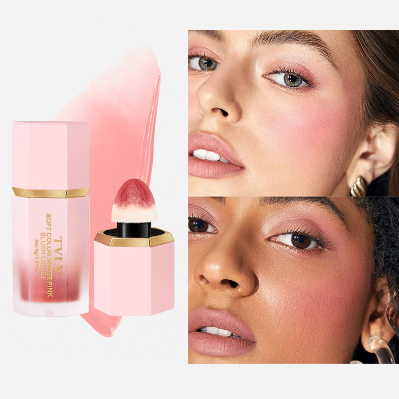 Velvet Six-Color Liquid Blush and Long-Lasting Lip Gloss Set