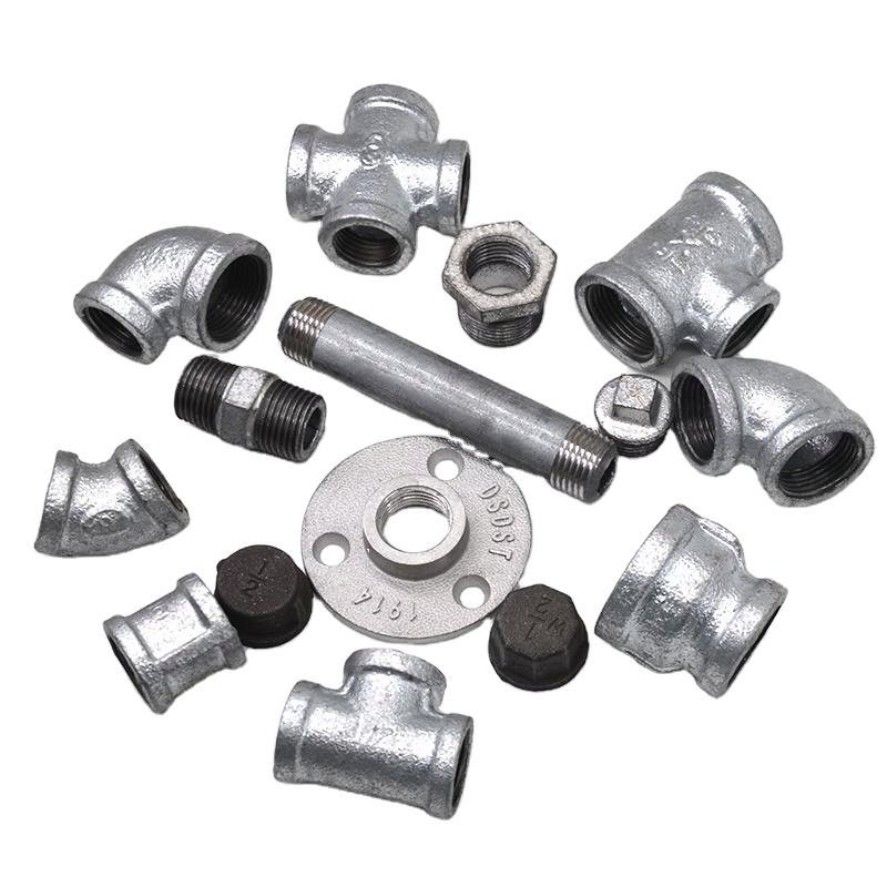 Quick Delivery Galvanized Malleable Iron Plain Elbow Tee Socket Plug for Plumbing
