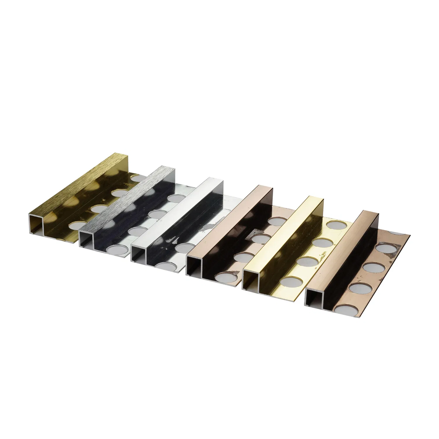 Aluminum Strip Listello Stainless Steel Stair Nosing Curved Sqaure Shape Tile Profile Aluminium Tile Trim