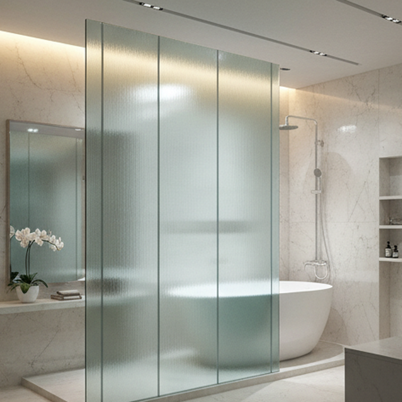 Customizable Frosted Shower Glass for Chic Home Spaces