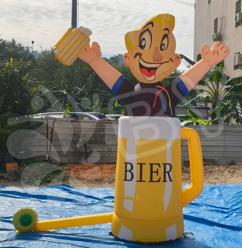 Advertising Inflatable Abraham Cartoon Stand on Beer Cup to Netherlands