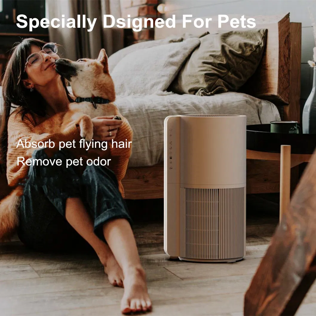 Low Noise Pet Flying Hair & Odor Purifier with Tuya APP & LED Screen Monitoring