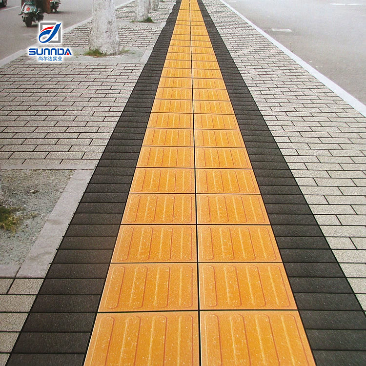 Yellow Dotted Guiding Blind Ceramic Tiles Anti-Slip 30X30cm Outdoor Paving Grey Yellow Stripe Blind Porcelain Tactile Floor Tiles