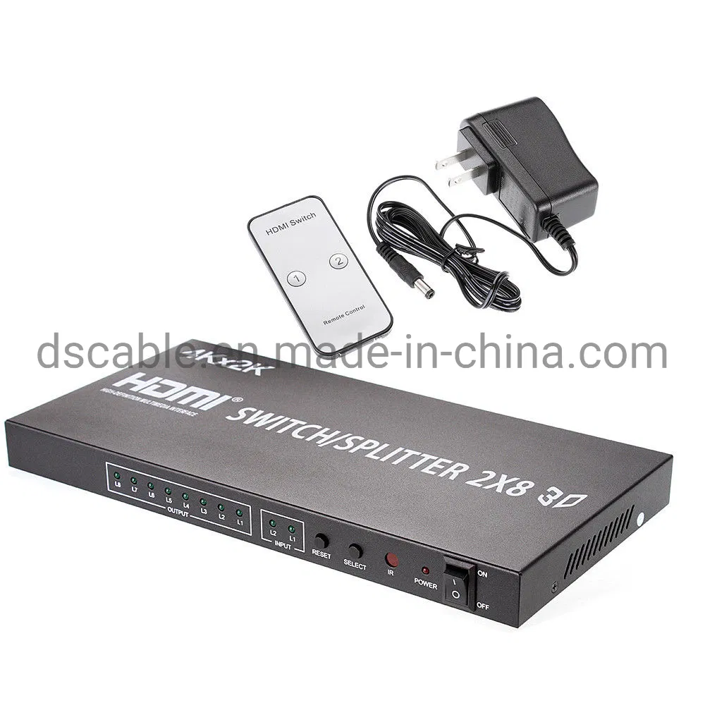 Матричный коммутатор HDMI 2x8 4K с пультом