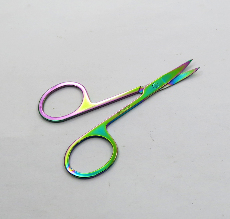 Color Titanium Stainless Steel Beauty Scissor Eyebrow Hair Cutter Durable Makeup Tools