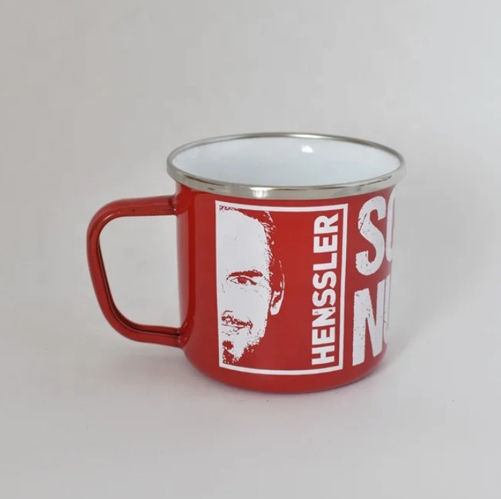 Customize Outdoor Camping Enamel Coffee Mugs Milk Mugs 350ml with Custom Design