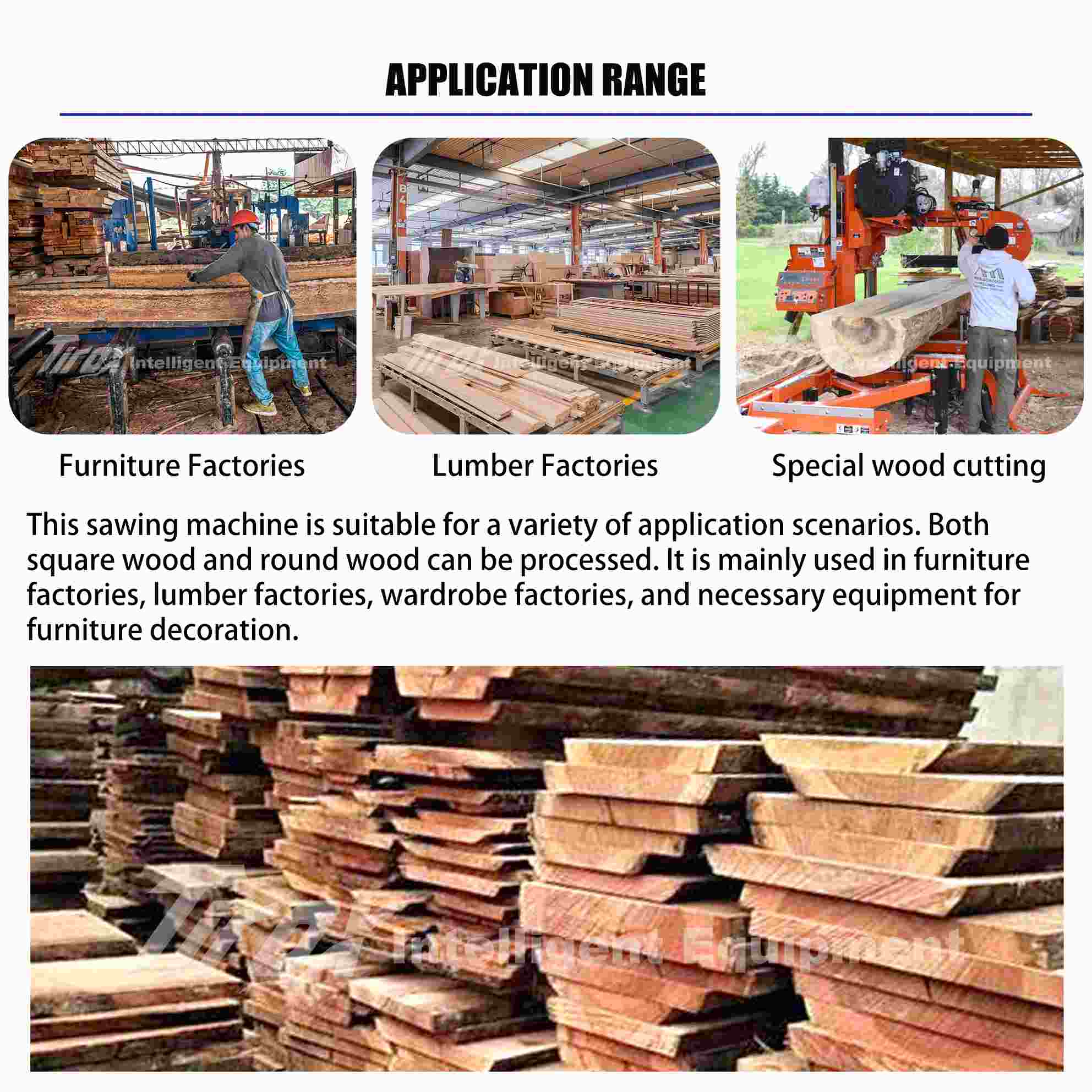 Ленточная пилорама портативная автоматическая для дерева