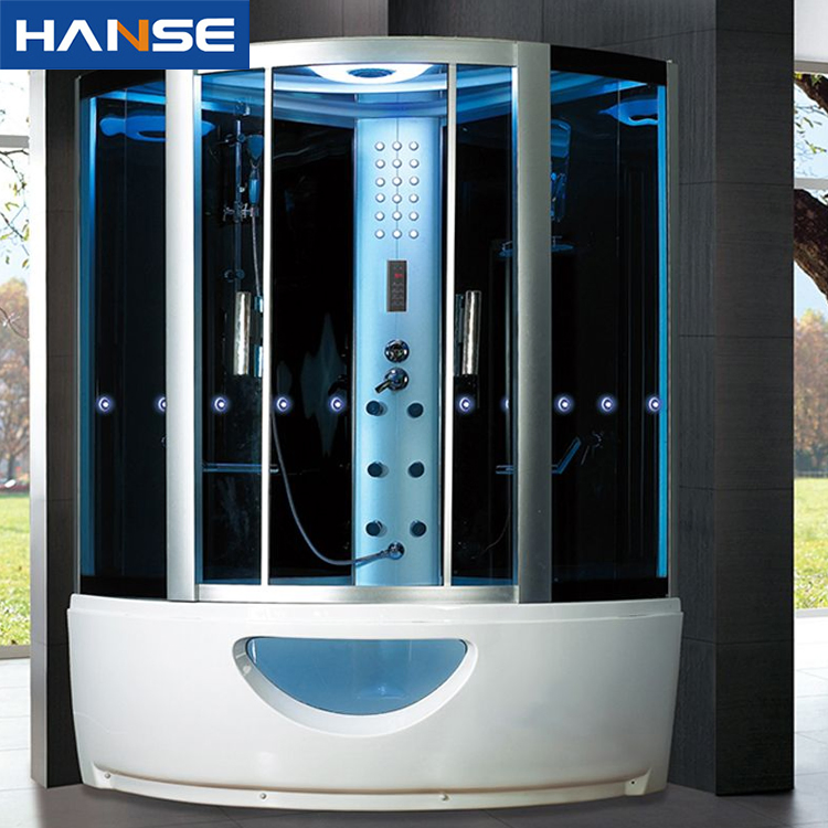 1.55m Black White Acrylic Steam Room Design Showers and Baths