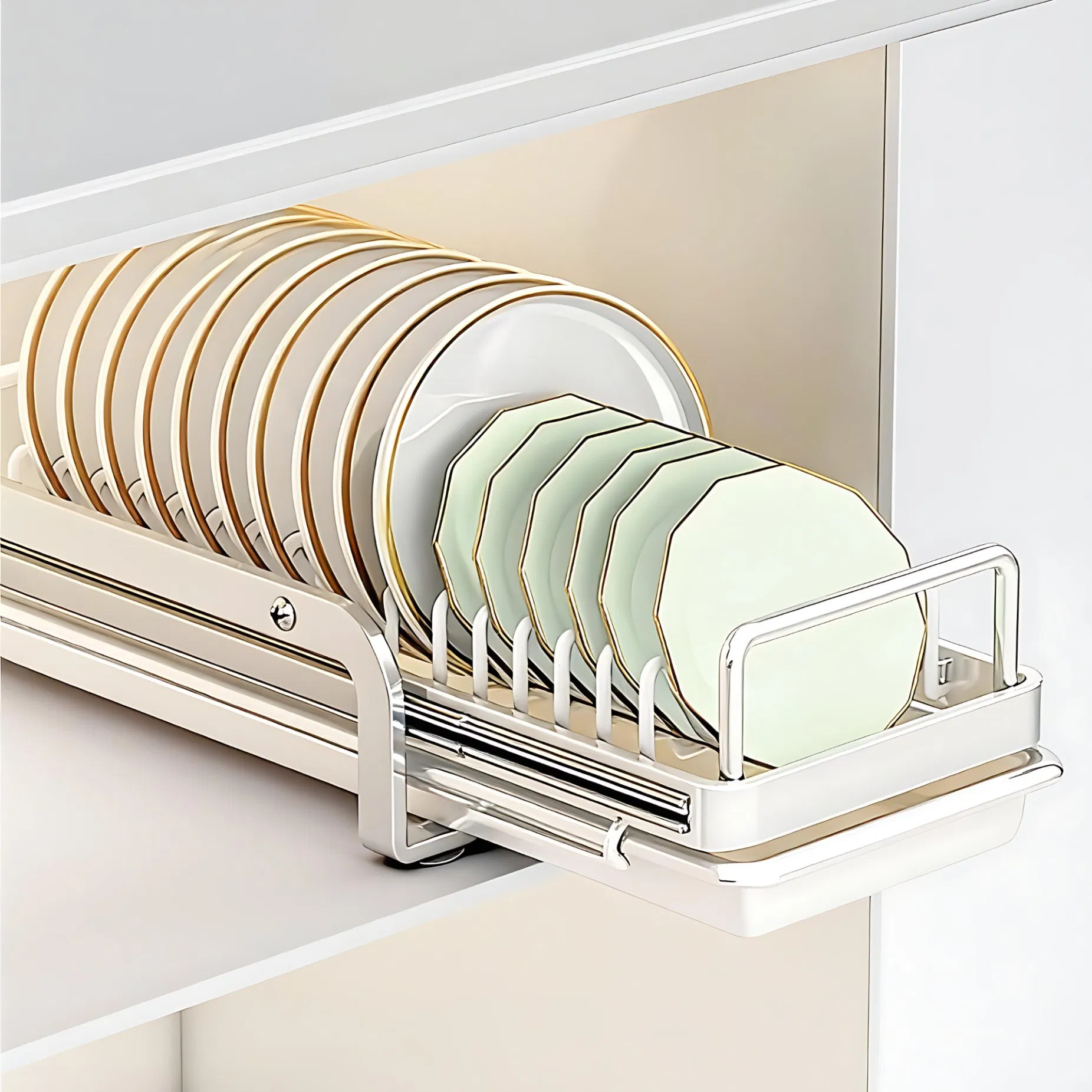 Выдвижная полка для посуды из углеродистой стали