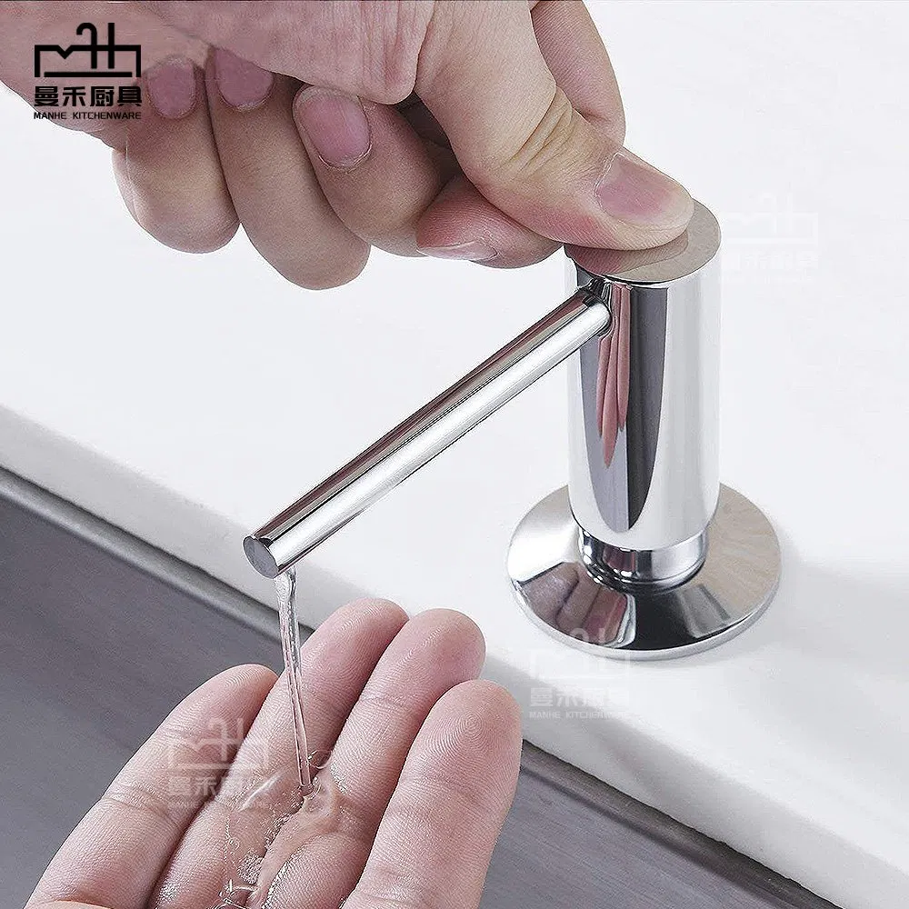 Chrome Kitchen Sink Soap Dispenser Stainless Steel Countertop Soap Dispenser for Dispensing Liquid & Gel Soap Hand Lotion