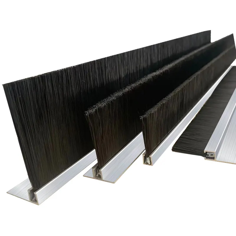 Industry Brush Source Factory PP/PVC/Nylon Cleaning Bottom Door Seal Cabinet Industrial Strip Brush Customizable