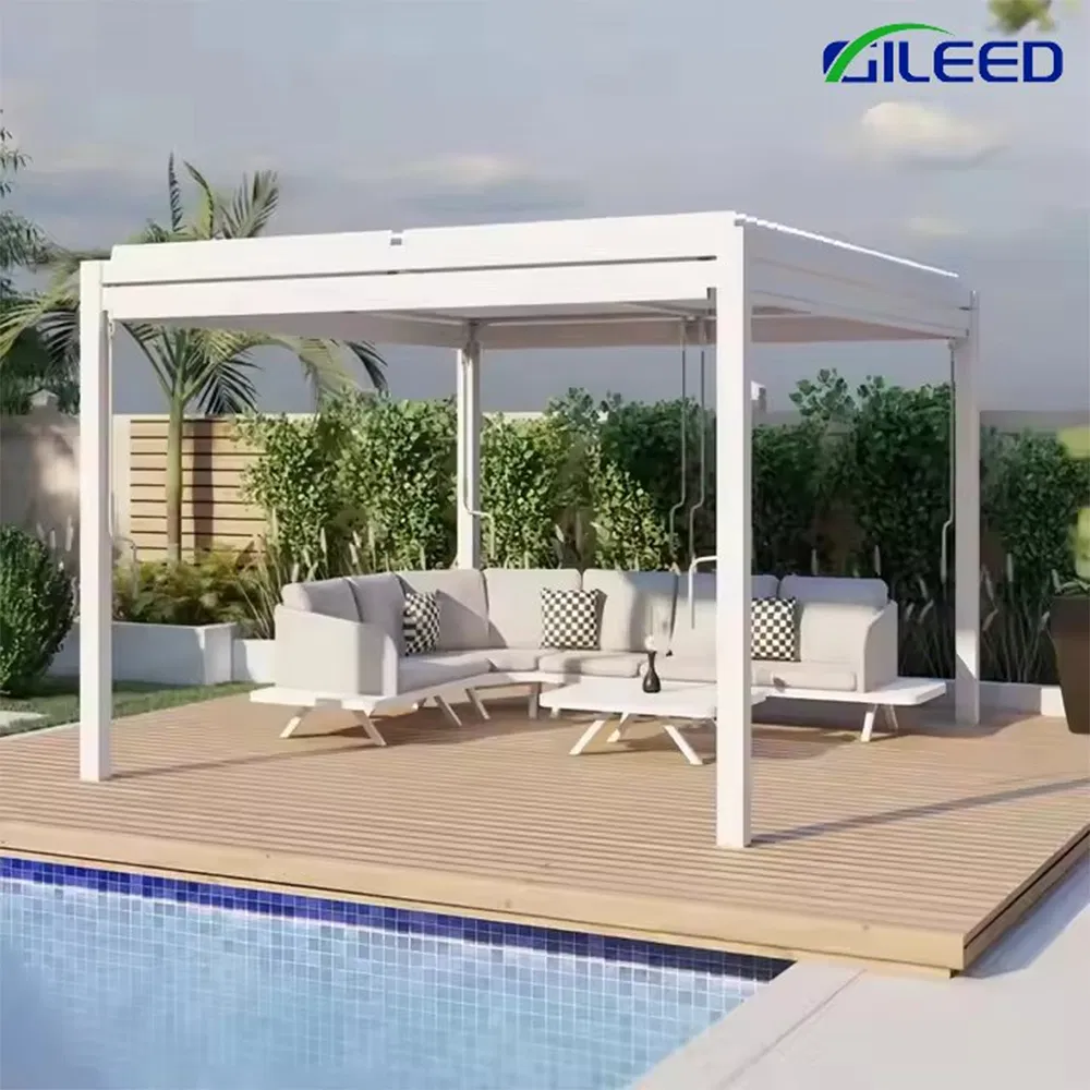 Factory Sale Customize Electric Automatic Aluminum Durable Strong Louver Pergola