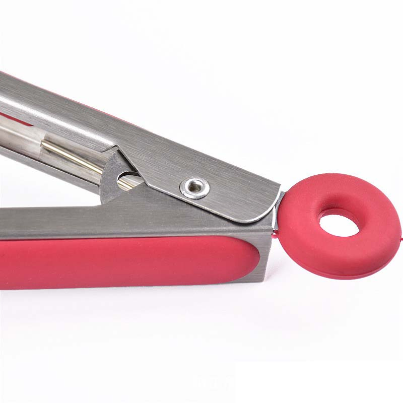 Cooking BBQ Tools Non-Stick Stainless Steel Locking Food Serving Bread Salad Steak Tong Clip Silicone Food Tong