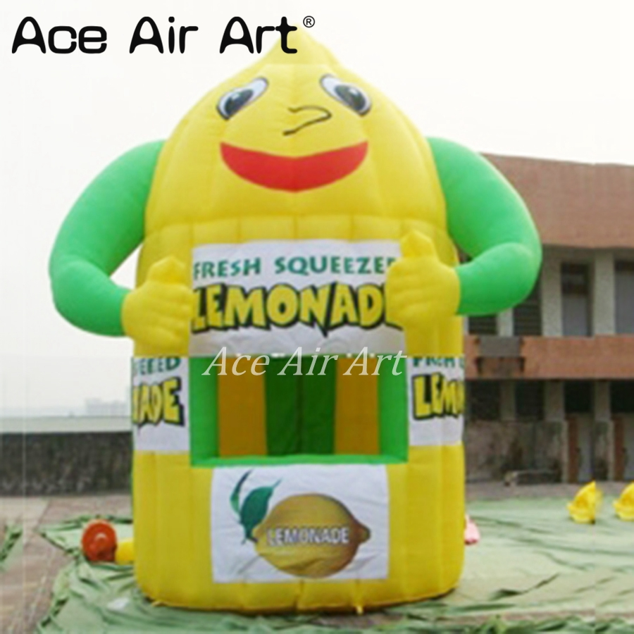 Outdoor Inflatable Food Drinks Cartoon Lemon Stall Inflatable Carnival Booth