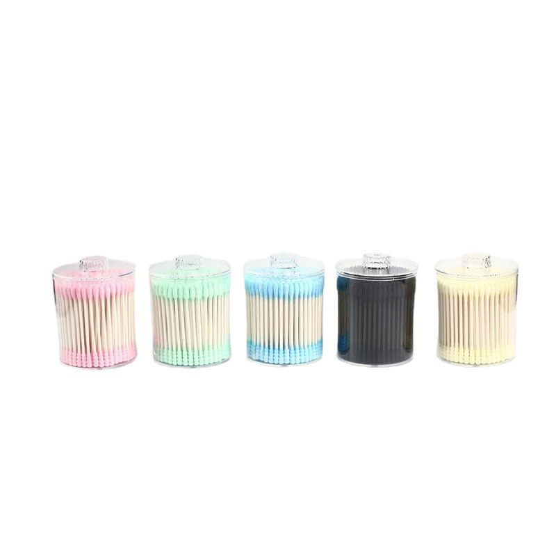a Box of 20o Colored Cotton Swabs in a Highly Transparent Box.