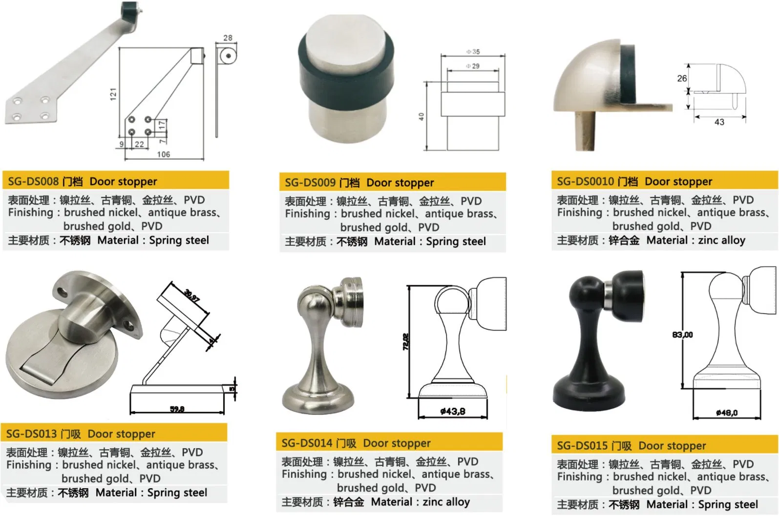 Custom Zinc Alloy Ss Door Luxury Magnetic Invisible Door Stopper for Bedroom Wooden Door Bottom of Wall Mounted Stoppers
